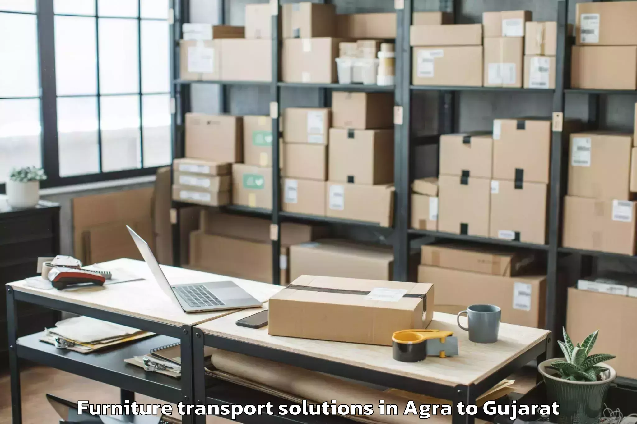 Discover Agra to Damnagar Furniture Transport Solutions